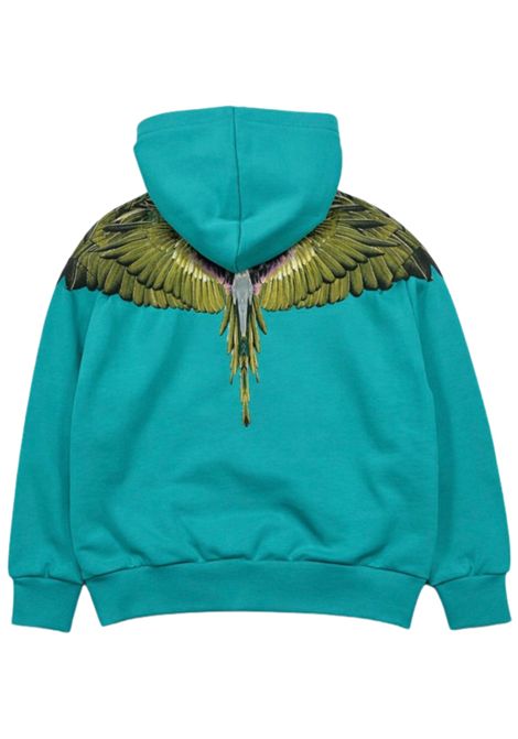 Aqua green cotton sweatshirt for children MARCELO BURLON | BHS022VERDE ACQUA